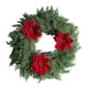 thumbnail image 2 of Coronas de plástico para decoración navideña, agujas de pino simuladas, flores de Pascua, círculos, decoraciones navideñas, mesa de comedor, coronas de agujas de pino artificiales, adornos para Hallow, 2 of 9