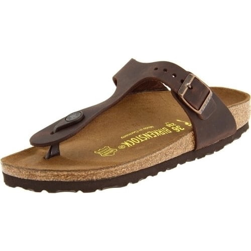 BIRKENSTOCK Women's Gizeh Habana Oiled Leather Sandal - 0743831