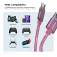 thumbnail image 7 of Powertek USB-A to USB-C Cable, Fast Charging Type-C Charger Cord, Durable Tangle-Resistant Sync Cable, Pink Glitter, 6FT, 7 of 7