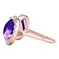 thumbnail image 4 of Aone Jewelry 1.95 Ct Round Amethyst & Natural Diamond Stud Earrings for Women in 10K Rose Gold – 6MM Gemstone, Push Back Studs, 4 of 5