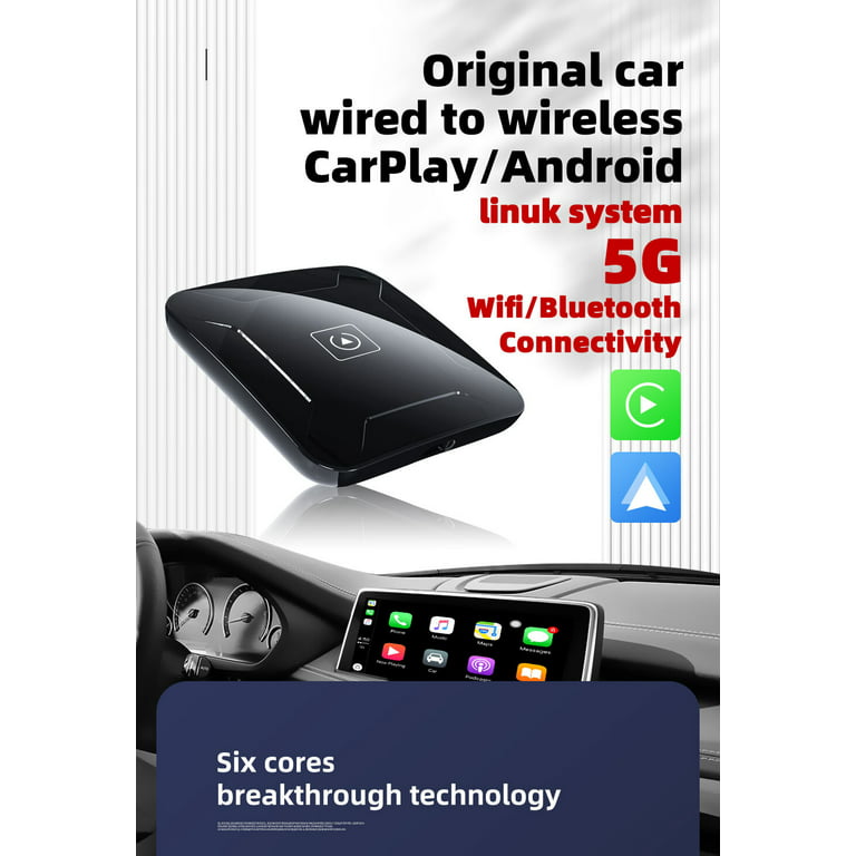 4 In 1 Wired to Wireless CarPlay Android Auto Adapter AI Box for