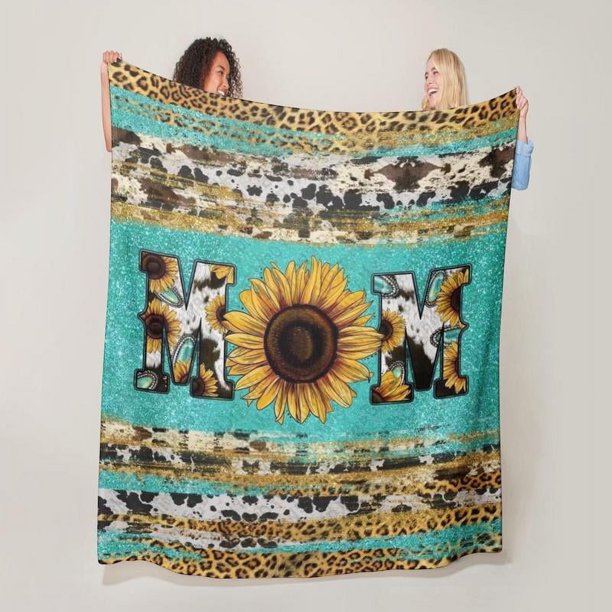 Manta de franela con estampado de mamá, mantas suaves con estampado de girasol y leopardo, dormitorio fresco, ropa de cama cómoda, manta informal para la siesta para el hogar y la oficina, regalos de