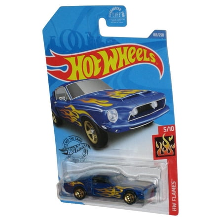 Hot Wheels HW Flames 5/10 (2017) Blue '68 Shelby GT500 Toy Car 169/250