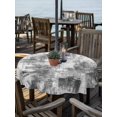 thumbnail image 2 of Outdoor Tablecloths with Umbrella Hole & Zipper, Black Grey Ombre Round Tablecloths 60 Inch, Gradient Abstract Art Vintage Waterproof Table Cloth, Patio/Pool/Picnic Table Covers, 2 of 8