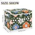 thumbnail image 5 of Yayeee Collapsible Cube Storage Bin with Lid Fabric Closet Decorative Basket with Handles, Blue Geometric Flowers, 5 of 7