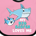 thumbnail image 4 of Inktastic My Big Sister Loves Me with Cute Sharks Boys or Girls Baby Bib, 4 of 4
