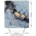 thumbnail image 2 of Blue Gold Marble Shower Curtain,Blue Golden Cracked Lines Abstract Modern Shower Curtain for Bathroom Decor,Waterproof Texture Washable Fabric Shower Curtain,72 X 72, 2 of 6