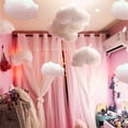 thumbnail image 6 of kjfeif White Cotton Cloud Decoration Article Cloud for Wedding Birthday Party Event Backgrounds Chrismas New Year Hanging Supplies, Baby Shower Portraits Photo Booth Wedding Party Decor Props, 6 of 9