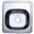 thumbnail image 1 of Gourmetier GKTS15151 Studio Self-Rimming Single Bowl Kitchen Sink, Brushed, 1 of 2