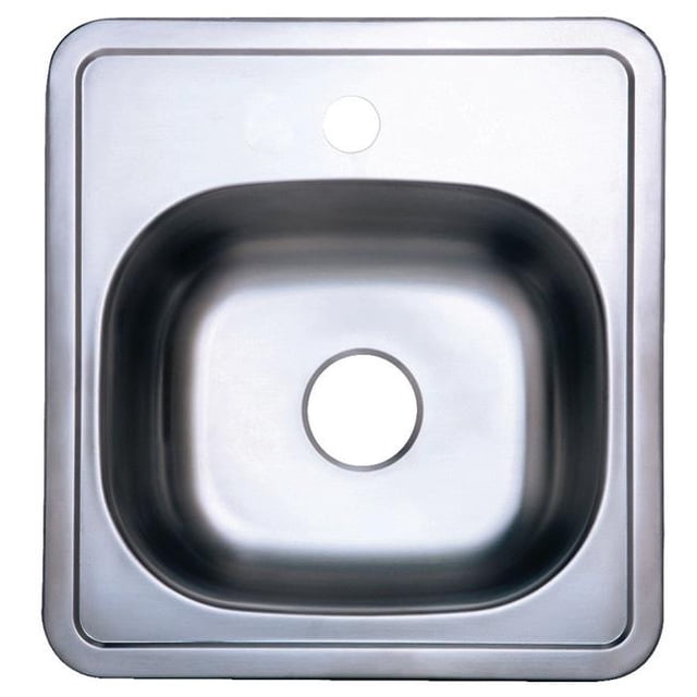Gourmetier GKTS15151 Studio Self-Rimming Single Bowl Kitchen Sink, Brushed
