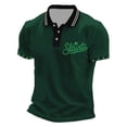 thumbnail image 3 of Mens Polo Shirts St Patrick's Day Short Sleeve with Graphic Print Comfortable Breathable Golf Shirts E Dark Green XXL, 3 of 3
