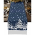 thumbnail image 5 of Christmas White Reindeer Tree Table Runner 13x108in Non-Slip Cotton Linen Table Runners, Winter Snowflakes Dark Blue Dresser Scarves TableRunner for Dinner Kitchen Dining Wedding Party, 5 of 9