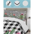 thumbnail image 4 of Quilts Twin Size Bedding Set, Cactus Tropical Watercolor Lightweight Quilted Comforter, Black Buffalo Plaid Summer Soft Reversible Bedspread Coverlet with Pillow Covers for All Season, 68" x 86", 4 of 7