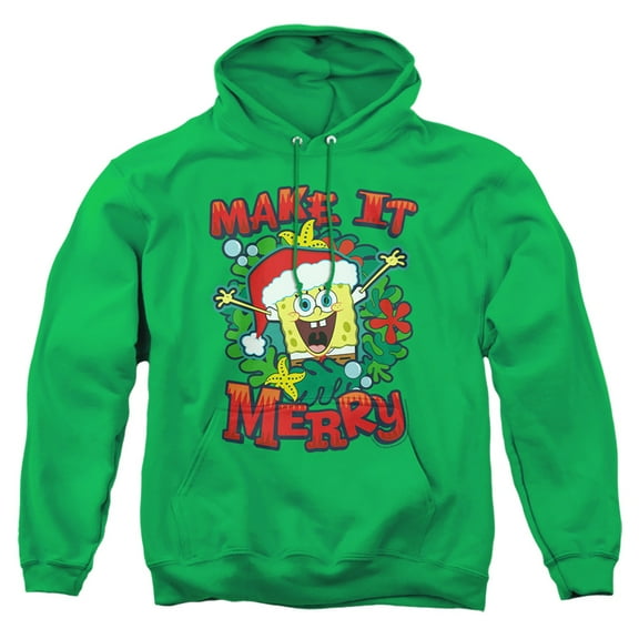 Spongebob Make It Merry Christmas Unisex Adult Pull-Over Hoodie