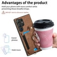 thumbnail image 4 of Dteck for Samsung Galaxy S25 Ultra Case Wallet with Card Holder, RFID Blocking PU Leather Protective Case with Ring Holder Stand Wrist Strap for Samsung Galaxy S25 Ultra 6.9 Inch 2025,Brown, 4 of 6