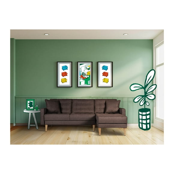 Sala Modular Reversible De Lino Chocolate Modelo Donato