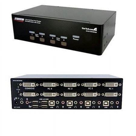 UPC: 0065030835695 | StarTech 4-Port Dual DVI USB KVM Switch with Audio and USB 2.0 Hub