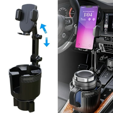 Cup Holder Phone Holder, 360°Adjustable 2 in 1 Universal Adjustable Car Phone Holder with Long Arm Cup Holder Cell Phone Holder for All Smartphones