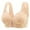 Beige, variant on Womens Front Buckle Lace Edge Seamless Movement Yoga Sleep Bra with Adjustable Gathering Support for Comfort