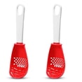 thumbnail image 2 of Cucharas de cocina Cucharas resistentes al calor Triturador de ajo Alimentos Agua Aceite Drenaje de jugo Herramientas de molienda Utensilios de cocina Rojo 2 piezas Noticed HA009224-01, 2 of 6
