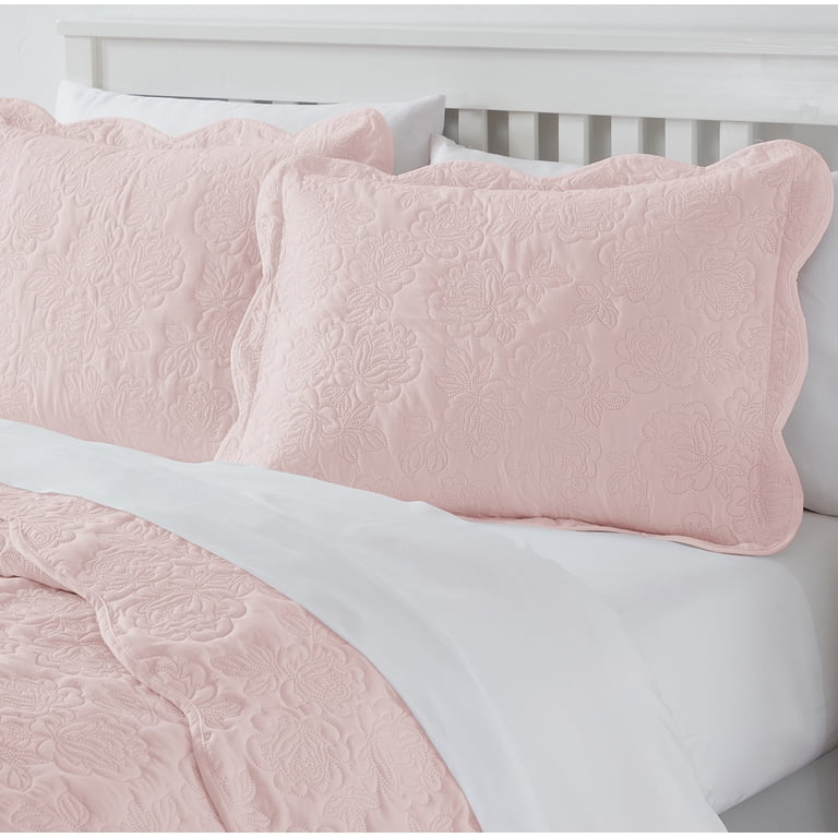 SIMPLY SHABBY CHIC PINK SPLIT CORNERS QUEEN SIZE BEDSKIRT 15 DROP