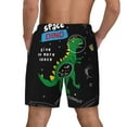 thumbnail image 4 of Goofa Space Dino Cartoon Black Printed Men's Swim Trunks Board Shorts Quick Dry Mens Swimming Trunks with Compression Liner,Breathable Fit Hawaii Beach Shorts-, 4 of 9