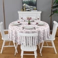thumbnail image 2 of White Cartoon Unicorn Cloud Pattern Round Tablecloth 60"x60",Wrinkle Wipeable Table Cloth for Kitchen Dining Room Picnic Patio Party, 2 of 6