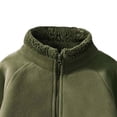 thumbnail image 3 of Cethrio Girls Fleece Jackets, Outdoor Long Sleeve Stand up Collar Zip up Winter Outerwear Army Green Size 14-15 T, 3 of 4