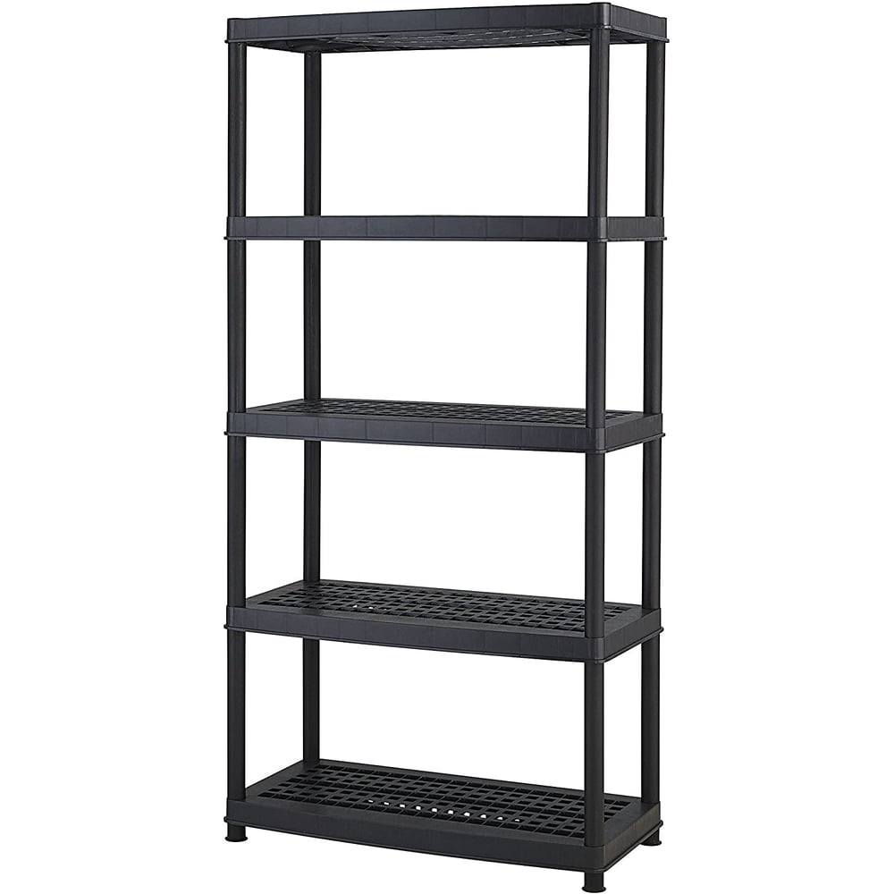 Keter Plastic 5Tier Shelf, 18" x 36" Ventilated Resin 5 shelf Unit