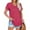 Hot Pink, variant on Women's Fashion Casual V Neck Solid Color Loose Short Sleeved T Shirt Top Loose T Shirts Shirts Women T Shirt Womens Short Sleeved Athletic Tops Womens Long Sleeved Tees Spandex T Shirts Athletic V