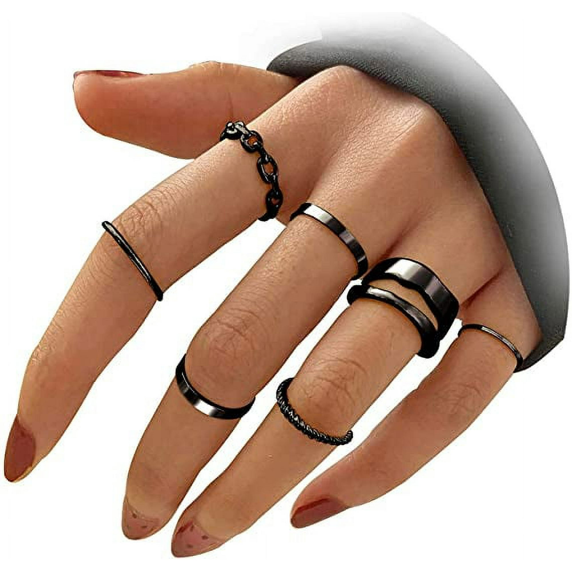 Gold Knuckle Rings Set for Women Girls Snake Chain Stacking Ring Vintage BOHO Midi Rings SIze Mixed Walmart
