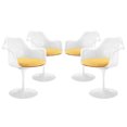 thumbnail image 1 of Modern Urban Contemporary Dining Armchair Set of 4, Yellow Plastic, 1 of 4