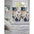 thumbnail image 3 of Vintage Blue Floral Bathroom Window Curtain, Butterflies Watercolor Flower Linen Light Filtering Coffee Kitchen Curtains, Bedroom Living Room Curtains 2 Panel 84"x54", 3 of 6