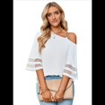 thumbnail image 1 of Blusa Informal con Hombros Descubiertos y Panel de para Mujer, 3/4 Acampanada, Color , Talla XL, 1 of 9