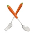 thumbnail image 2 of MasteelfCA 2Pcs Baby Tableware Stainless Steel Fork Spoon Portable Infant Tableware, 2 of 7