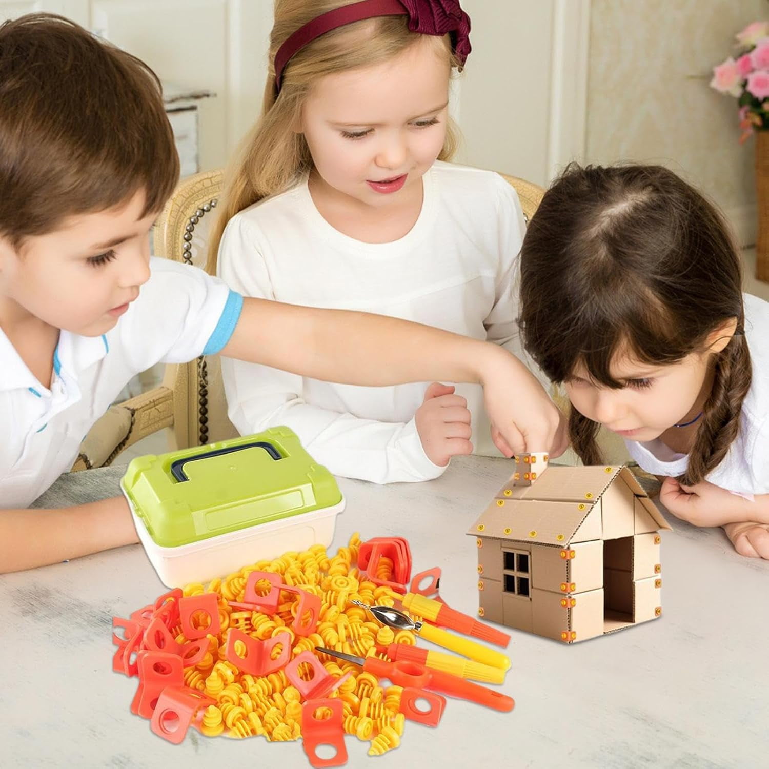 Cardboard Construction Kits – Cardboard Cutter with Cutter & Roller, Educational Craft Learning Toys, Preschool/Kindergarten/Home/School/Travel DIY Activity Set  Z