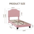 thumbnail image 3 of BeesClover Cadre de Lit Plateforme Format Simple, Tête de Lit Rembourrée en Velours Ajustable, Lattes de Bois de Soutien Incluses, Installation Simple, Fini Moderne pour Chambre et Dortoir, 3 of 9