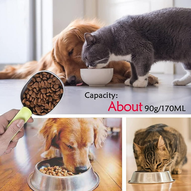 Cute Pet Food Spoon Measuring Cup Multifunction Food Bag Sealing Clip  Measuring Cup Set