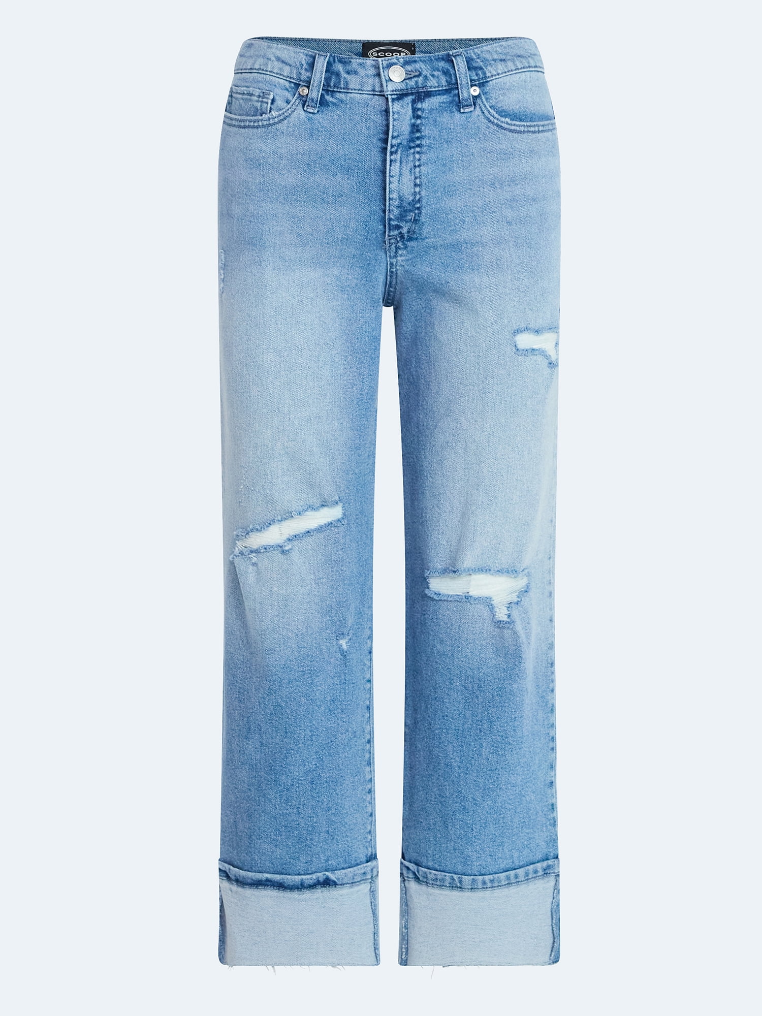 Scoop Women's and Women's Plus Benton Cuffed Ankle Jeans, 25", 27", and 29" Inseams, Sizes 0-26W