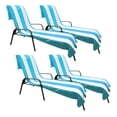 thumbnail image 2 of Superior Cabana Cotton Towel/ Chaise Lounge Chair Cover Set of 4, Turquoise, 2 of 9