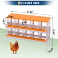 thumbnail image 2 of EuKer 10-Holes Chicken Nesting Box with Bracket, Heavy-Duty Metal Laying Boxes for Backyard, Farms, Chicken Coop, Orange, 2 of 7