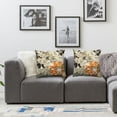 thumbnail image 3 of Acheng Brown and Orange Gray Dahlia Floral Pillow Covers Outdoor Modern Coffee White Grey Flower Throw Pillows Cover Summer Fall Autumn Decorative Cushion Case for Couch Bed Decor,Set of 2 White, 3 of 6