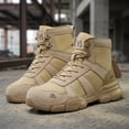thumbnail image 7 of XQJ Men's Steel Toe Work Boots, Comfortable Lightweight Industrial Construction Shoes, Durable High Top Safety Boots - Beige - Size 5, 7 of 7