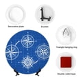 thumbnail image 4 of Balery Compass Print Bone China Decorative Plate Ceramic Dinner Plates Art Crafts with Display Stand-10in, 4 of 6