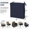 thumbnail image 3 of Kimunuk Outdoor Chair Cushions set of 2, 19" x 19" Zipped Waterproof Outdoor Seat Cushions Couch Pads with Ties for Patio Furniture, Navy, 3 of 6