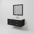 thumbnail image 6 of Castor 48 in W Black Single Bath Vanity Carrara Marble Top, 43 in Mirror and Faucet Set, 6 of 11