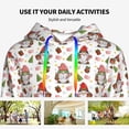 thumbnail image 4 of Fotbe Merry Christmas Santa Pattern Womens Long Sleeve Hoodie, Pullover Hooded Sweatshirt, Kangaroo Pocket Hoodie with Eye-catching Drawstrings-Small, 4 of 7