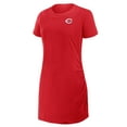 thumbnail image 2 of Women's Fanatics Red Cincinnati Reds Ruched Drape T-Shirt Dress, 2 of 5