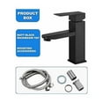 thumbnail image 2 of Grifo monomando negro para lavabo de acero inoxidable, agua fría y caliente con mangueras incluidas. Grifo de baño negro. Grifo de lavabo negro. Grifo monomando negro para baño. Grifo de baño negro., 2 of 5