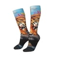 thumbnail image 2 of Fotbe Colorful Plant Tiger print Women's Men's Novelty Crew Socks Cotton Socks Knee High Socks for Walking,Running,Nurses,Pregnancy, 2 of 8